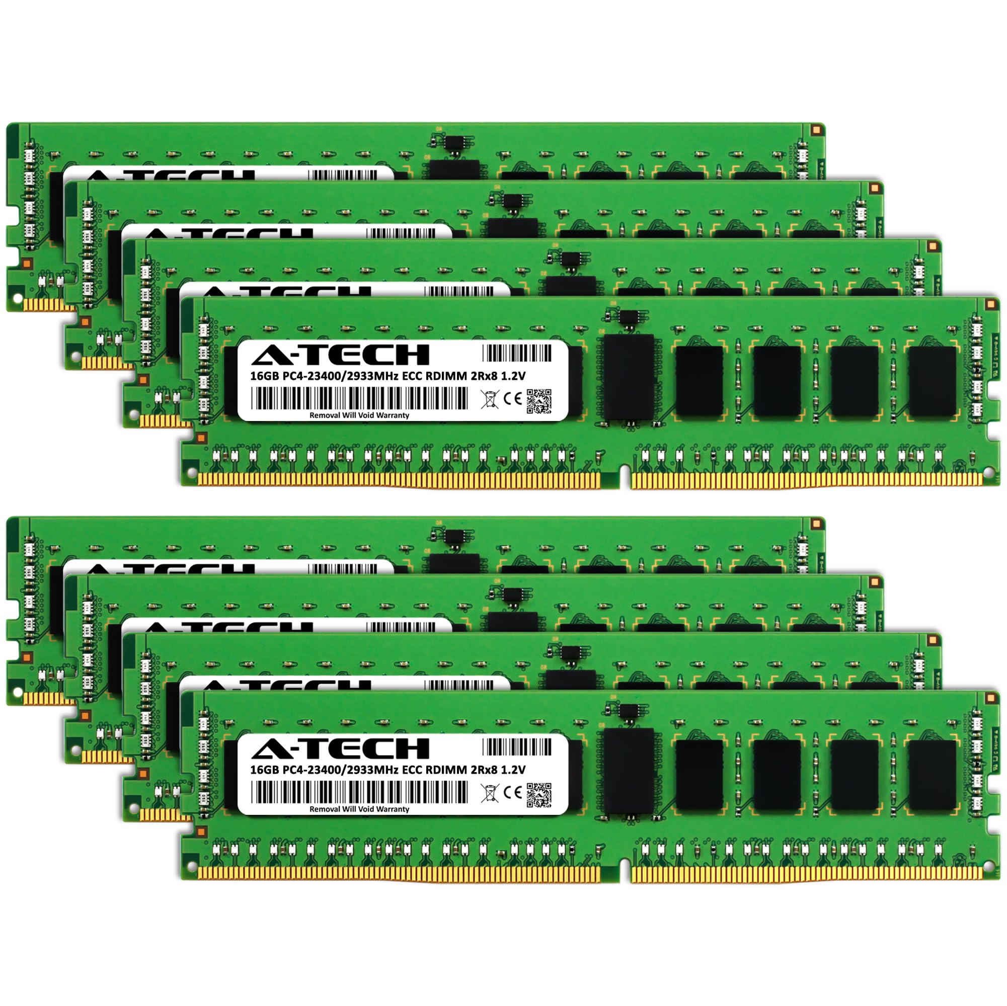 A-Tech 128GB Kit (8x16GB) DDR4 2933MHz PC4-23400 ECC RDIMM 2Rx8